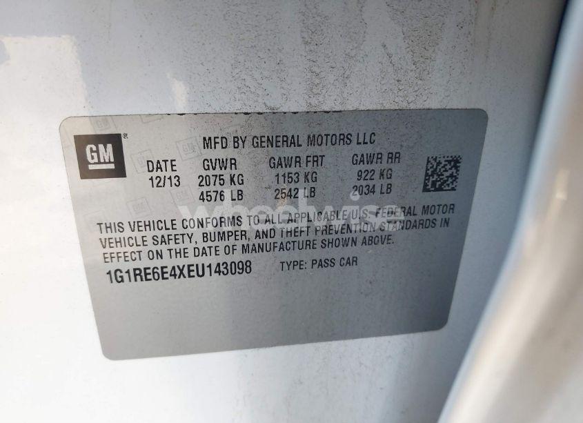 Photo 9 of 2014 Chevrolet Volt (VIN 1G1RE6E4XEU143098)