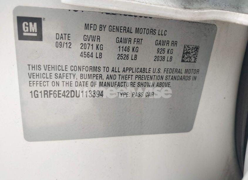 Photo 9 of 2013 Chevrolet Volt (VIN 1G1RF6E42DU113394)