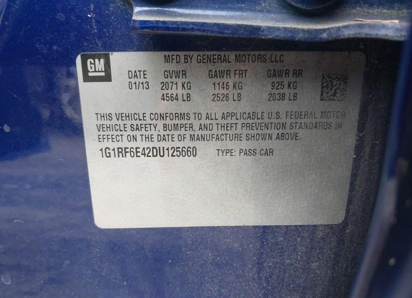 Photo 9 of 2013 Chevrolet Volt (VIN 1G1RF6E42DU125660)