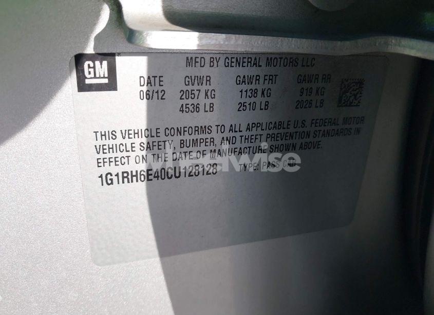 Photo 9 of 2012 Chevrolet Volt (VIN 1G1RH6E40CU128128)