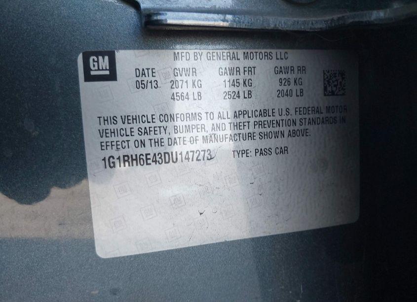 Photo 9 of 2013 Chevrolet Volt (VIN 1G1RH6E43DU147273)