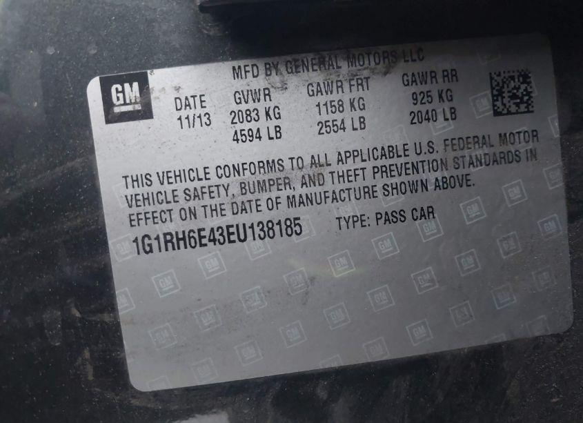 Photo 9 of 2014 Chevrolet Volt (VIN 1G1RH6E43EU138185)