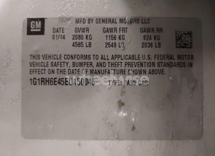 Photo 9 of 2014 Chevrolet Volt (VIN 1G1RH6E45EU150046)