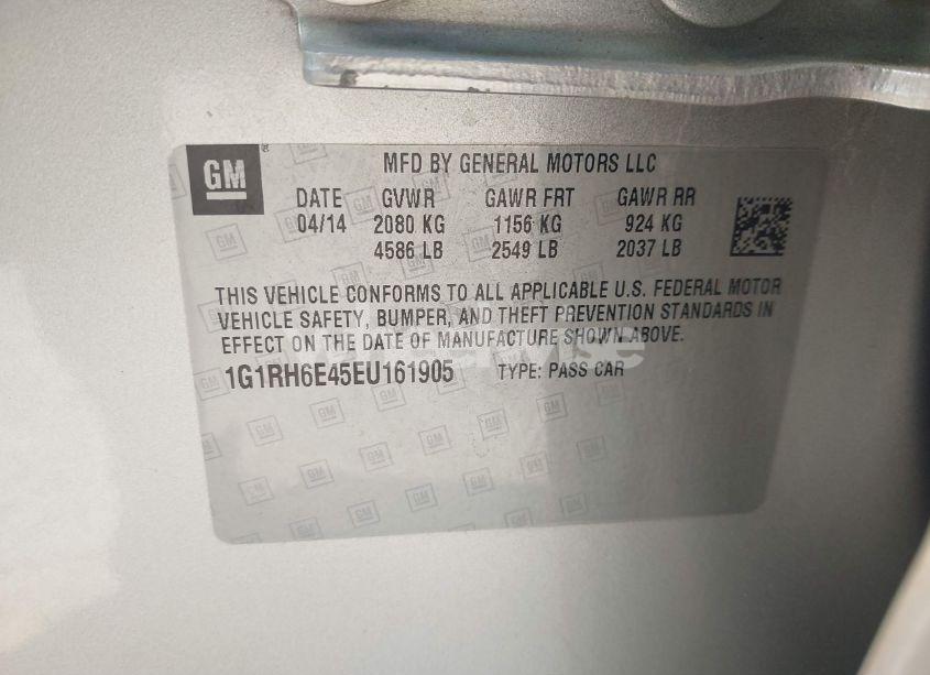 Photo 9 of 2014 Chevrolet Volt (VIN 1G1RH6E45EU161905)