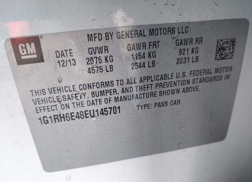 Photo 9 of 2014 Chevrolet Volt (VIN 1G1RH6E48EU145701)