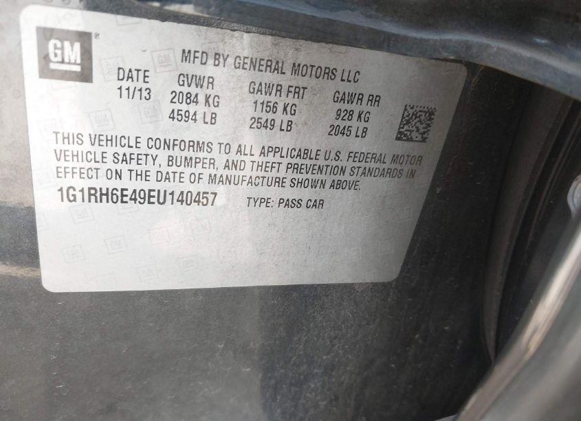 Photo 9 of 2014 Chevrolet Volt (VIN 1G1RH6E49EU140457)