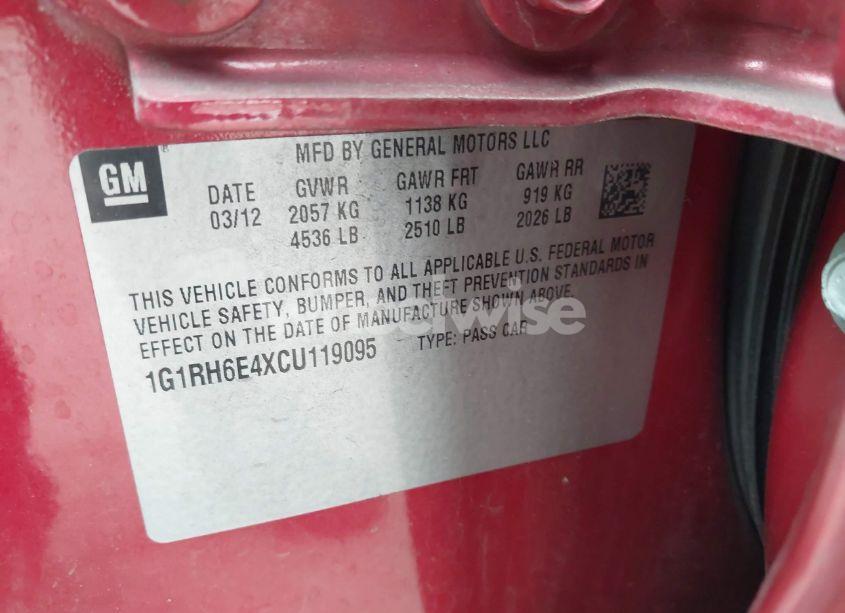 Photo 9 of 2012 Chevrolet Volt (VIN 1G1RH6E4XCU119095)