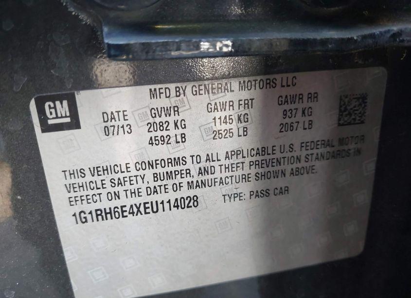 Photo 9 of 2014 Chevrolet Volt (VIN 1G1RH6E4XEU114028)