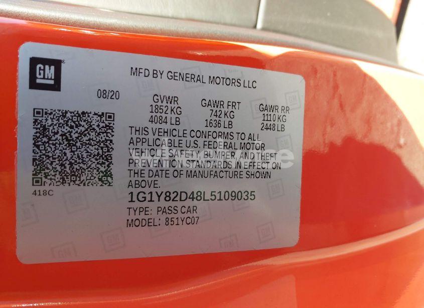 Photo 9 of 2020 Chevrolet Corvette STINGRAY RWD 3LT (VIN 1G1Y82D48L5109035)