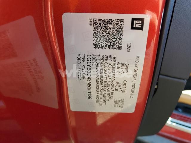 Photo 9 of 2021 CHEVROLET CORVETTE STINGRAY 2LT (VIN 1G1YA2D48M5113060)