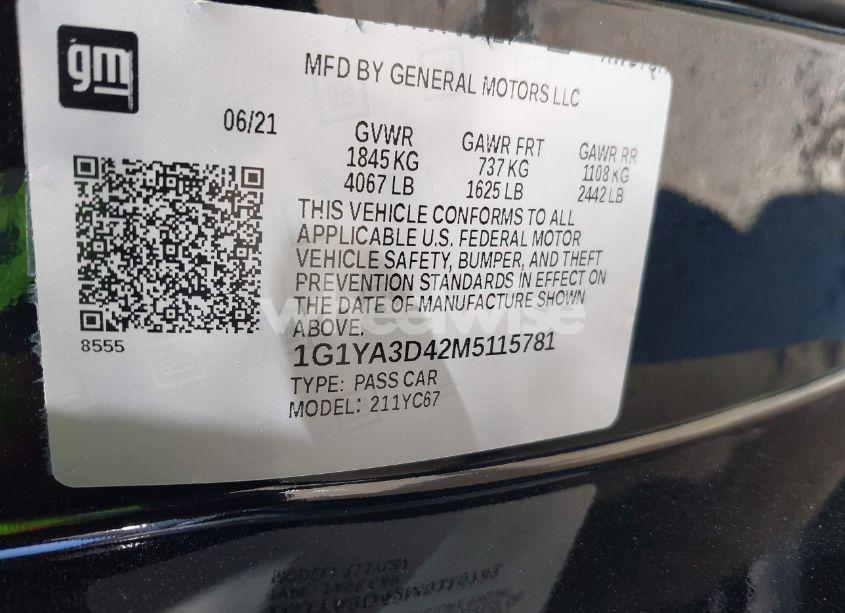 Photo 9 of 2021 Chevrolet Corvette STINGRAY RWD 1LT (VIN 1G1YA3D42M5115781)