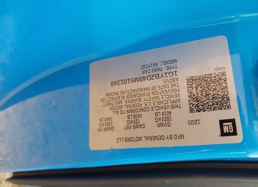 Photo 9 of 2021 Chevrolet Corvette STINGRAY RWD 2LT (VIN 1G1YB2D49M5101349)