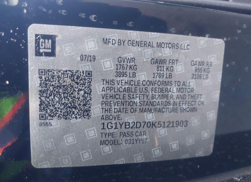 Photo 9 of 2019 Chevrolet Corvette STINGRAY (VIN 1G1YB2D70K5121903)