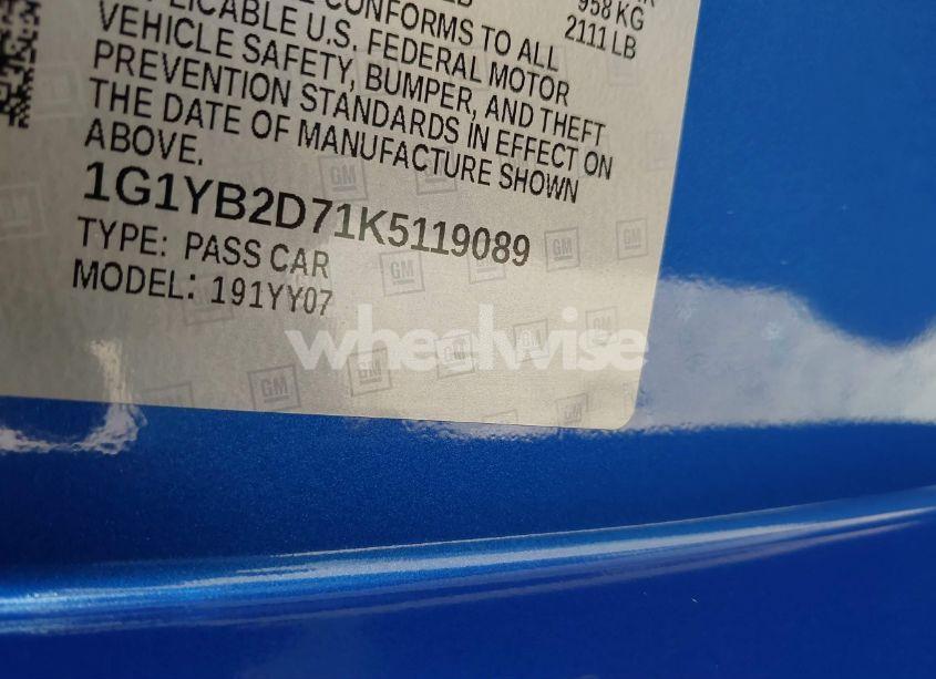 Photo 9 of 2019 Chevrolet Corvette STINGRAY (VIN 1G1YB2D71K5119089)