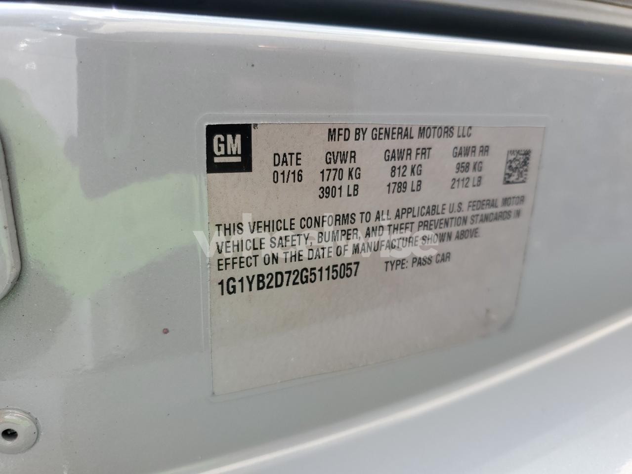 Photo 12 of 2016 CHEVROLET CORVETTE STINGRAY 1LT (VIN 1G1YB2D72G5115057)