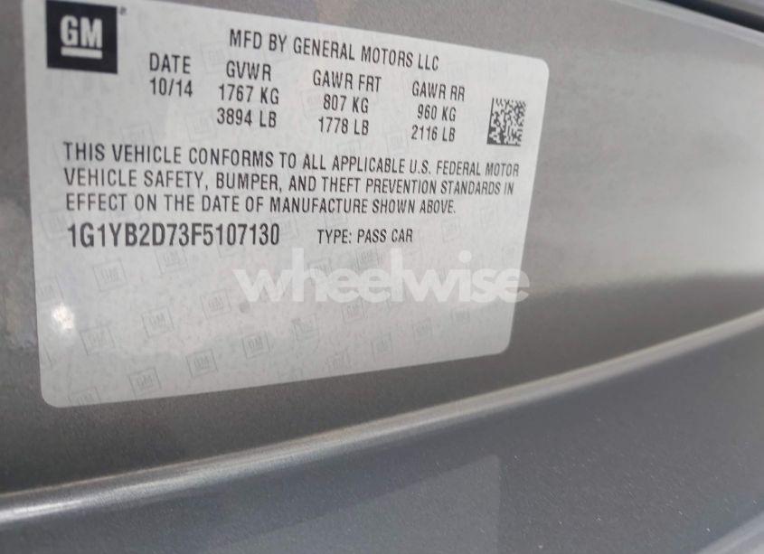 Photo 9 of 2015 Chevrolet Corvette STINGRAY (VIN 1G1YB2D73F5107130)