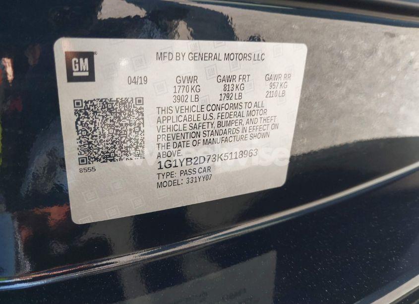 Photo 9 of 2019 Chevrolet Corvette STINGRAY (VIN 1G1YB2D73K5118963)