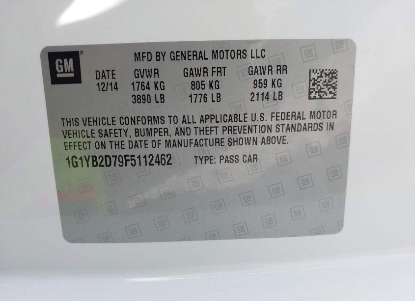 Photo 9 of 2015 Chevrolet Corvette STINGRAY (VIN 1G1YB2D79F5112462)