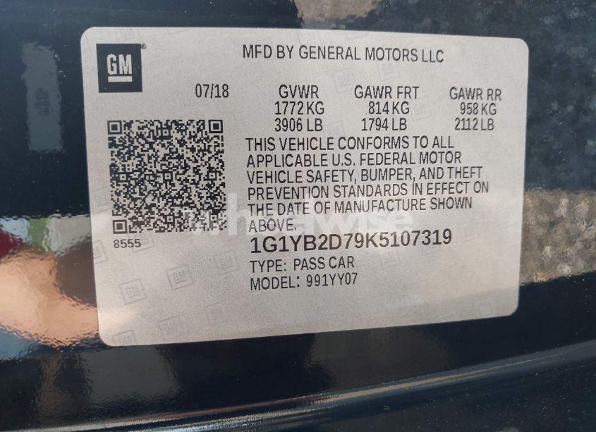 Photo 9 of 2019 Chevrolet Corvette STINGRAY (VIN 1G1YB2D79K5107319)