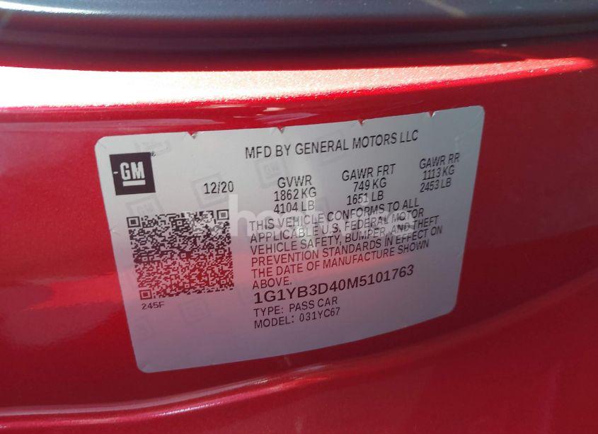 Photo 9 of 2021 Chevrolet Corvette STINGRAY RWD 2LT (VIN 1G1YB3D40M5101763)