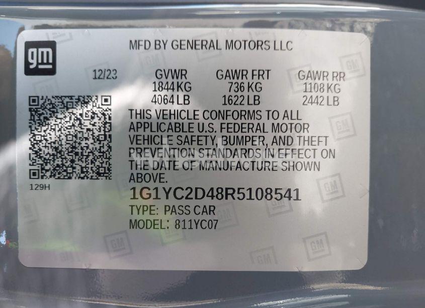 Photo 9 of 2024 Chevrolet Corvette STINGRAY RWD 3LT (VIN 1G1YC2D48R5108541)