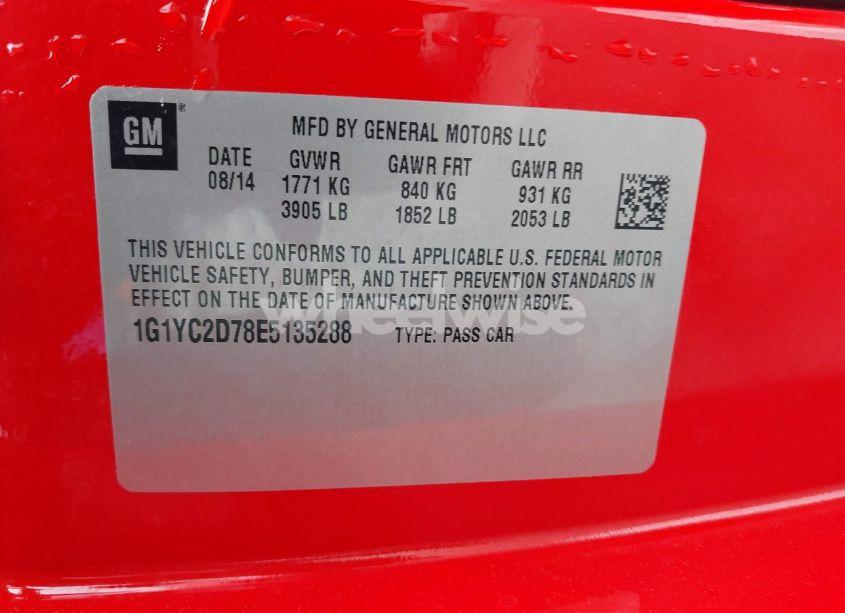 Photo 9 of 2014 Chevrolet Corvette STINGRAY (VIN 1G1YC2D78E5135288)