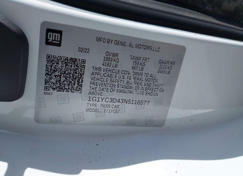 Photo 9 of 2022 Chevrolet Corvette STINGRAY RWD 3LT (VIN 1G1YC3D43N5116577)