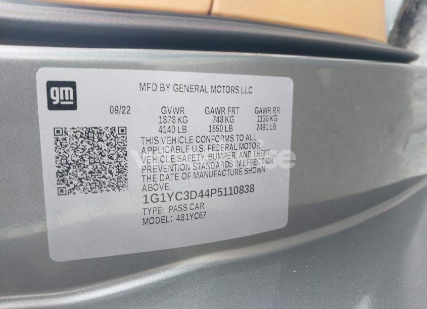 Photo 9 of 2023 Chevrolet Corvette STINGRAY RWD 3LT (VIN 1G1YC3D44P5110838)