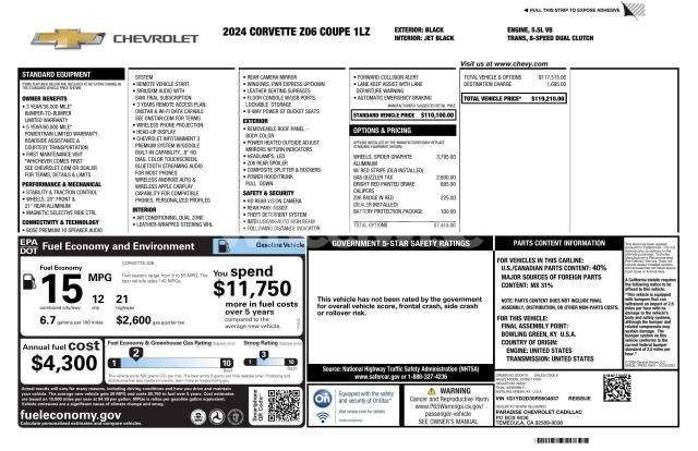 Photo 5 of 2024 CHEVROLET CORVETTE Z06 1LZ (VIN 1G1YD2D35R5604837)