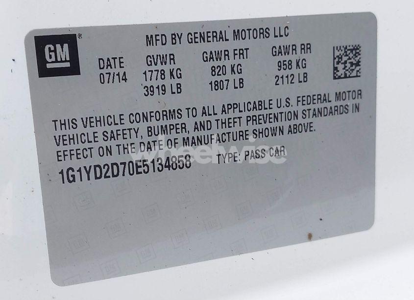 Photo 9 of 2014 Chevrolet Corvette STINGRAY (VIN 1G1YD2D70E5134858)