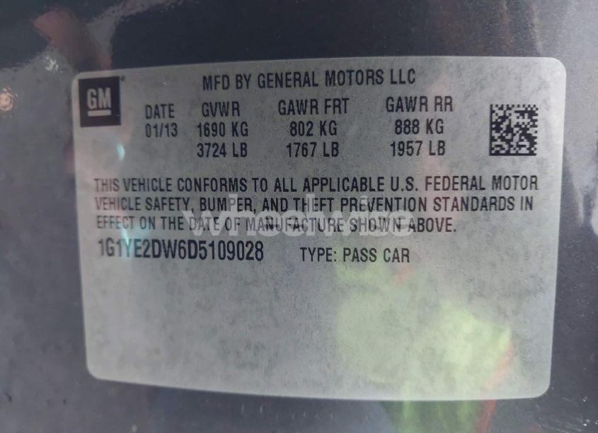 Photo 9 of 2013 Chevrolet Corvette (VIN 1G1YE2DW6D5109028)