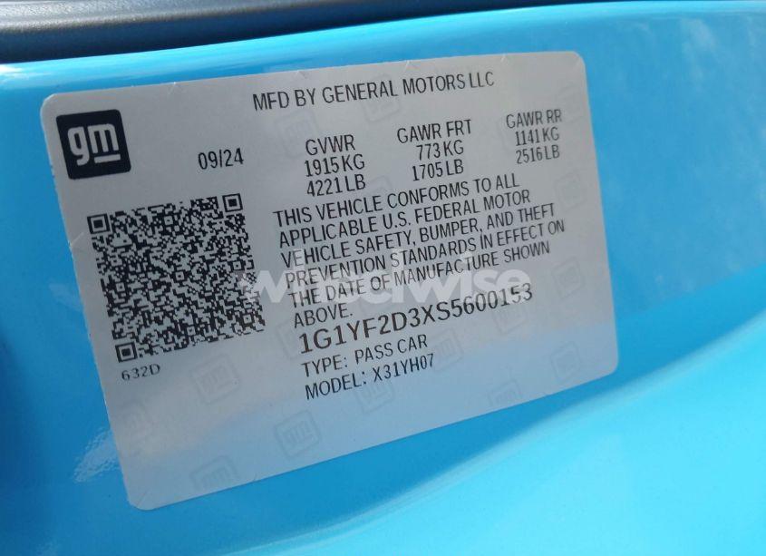 Photo 9 of 2025 Chevrolet Corvette Z06 RWD 3LZ (VIN 1G1YF2D3XS5600153)