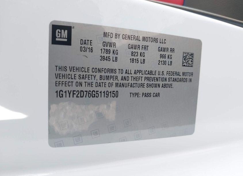 Photo 9 of 2016 Chevrolet Corvette STINGRAY (VIN 1G1YF2D76G5119150)