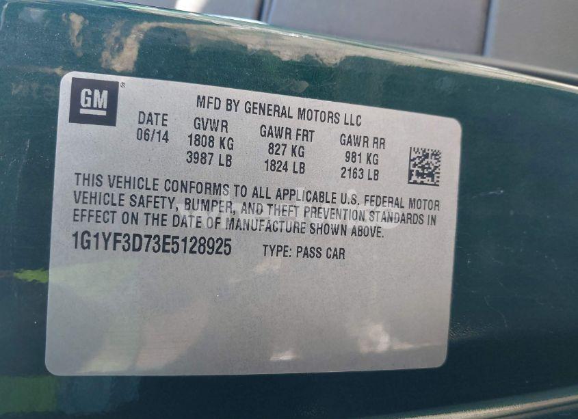 Photo 9 of 2014 Chevrolet Corvette STINGRAY (VIN 1G1YF3D73E5128925)