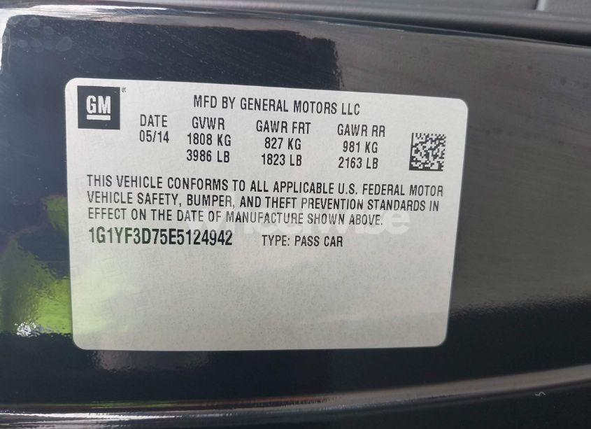 Photo 9 of 2014 Chevrolet Corvette STINGRAY (VIN 1G1YF3D75E5124942)