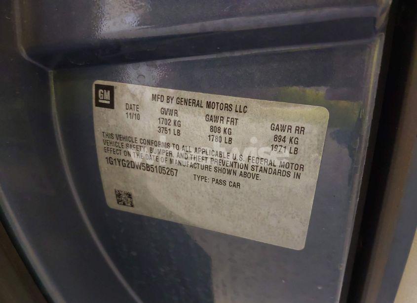 Photo 9 of 2011 Chevrolet Corvette (VIN 1G1YG2DW5B5105267)