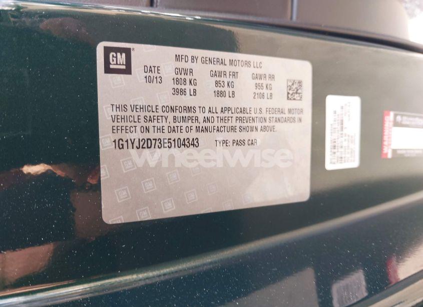 Photo 9 of 2014 Chevrolet Corvette STINGRAY Z51 (VIN 1G1YJ2D73E5104343)