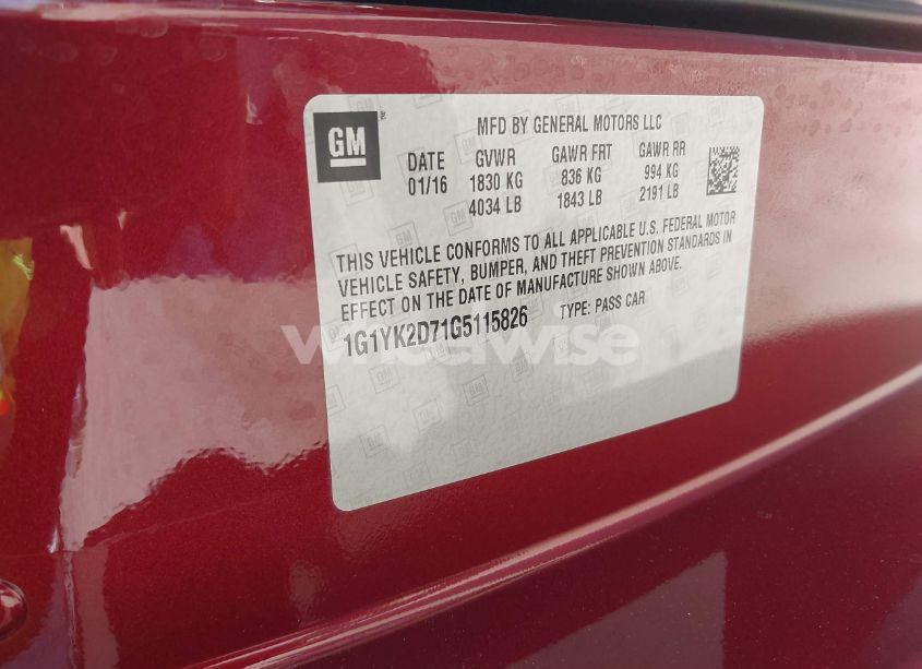 Photo 9 of 2016 Chevrolet Corvette STINGRAY Z51 (VIN 1G1YK2D71G5115826)