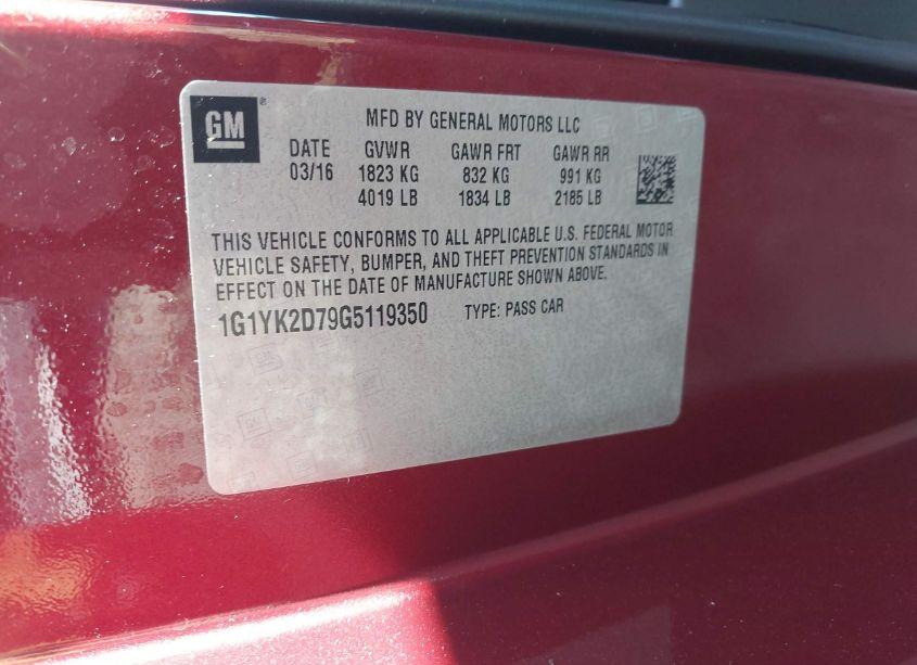 Photo 9 of 2016 Chevrolet Corvette STINGRAY Z51 (VIN 1G1YK2D79G5119350)