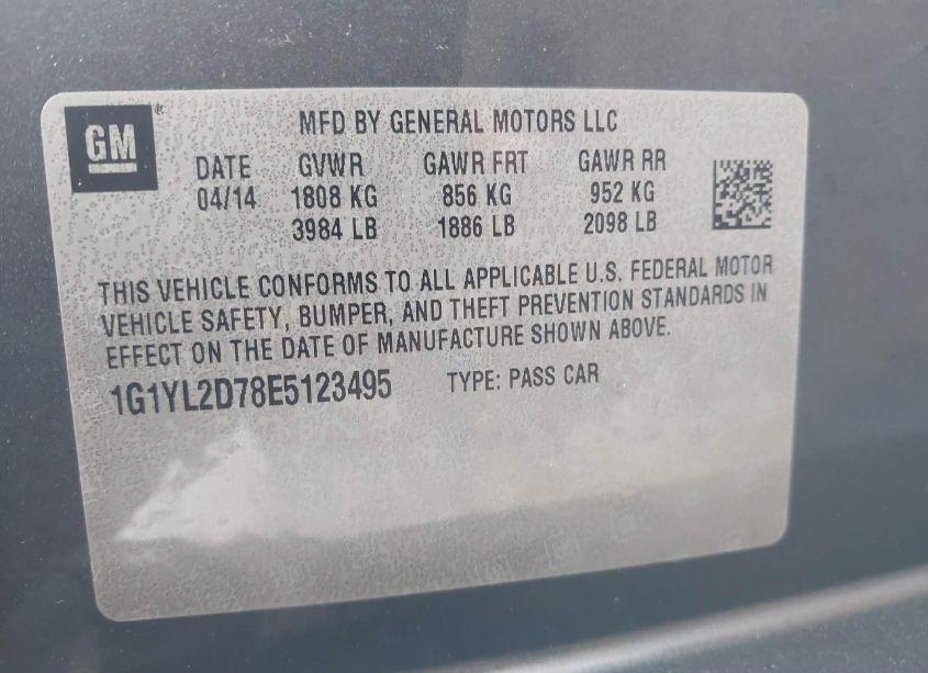 Photo 9 of 2014 Chevrolet Corvette STINGRAY Z51 (VIN 1G1YL2D78E5123495)