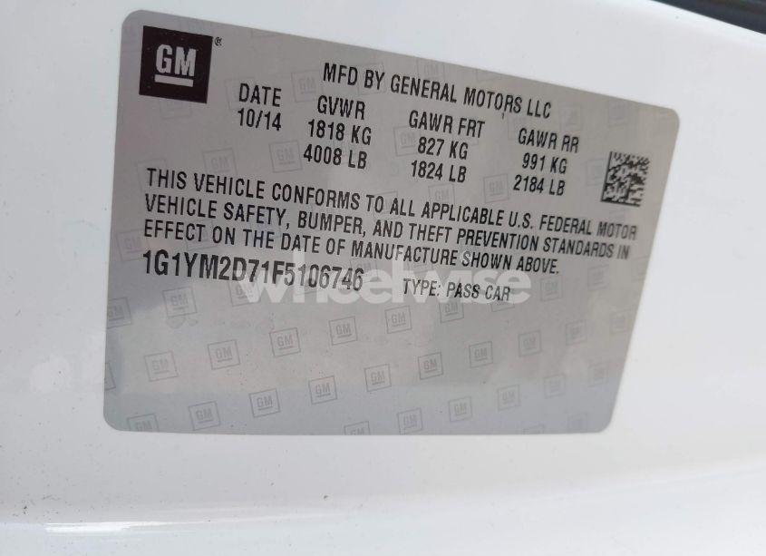 Photo 9 of 2015 Chevrolet Corvette STINGRAY Z51 (VIN 1G1YM2D71F5106746)