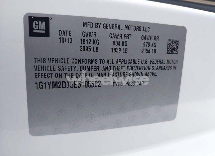 Photo 9 of 2014 Chevrolet Corvette STINGRAY Z51 (VIN 1G1YM2D75E5105582)