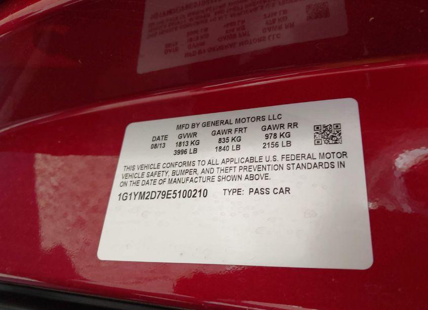 Photo 9 of 2014 Chevrolet Corvette STINGRAY Z51 (VIN 1G1YM2D79E5100210)