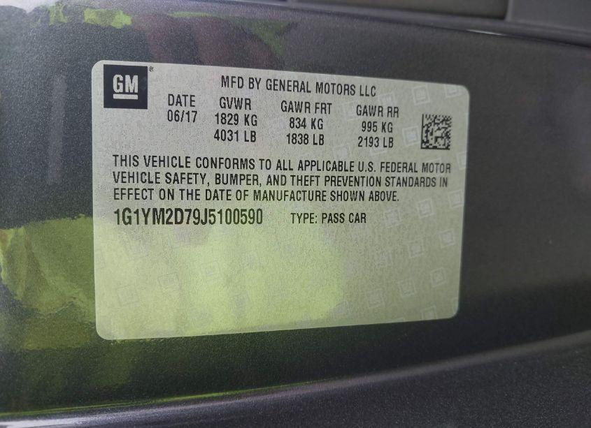 Photo 9 of 2018 Chevrolet Corvette STINGRAY Z51 (VIN 1G1YM2D79J5100590)