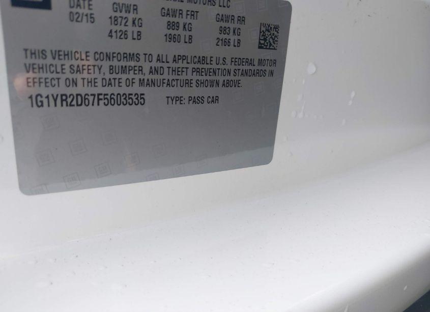 Photo 9 of 2015 Chevrolet Corvette Z06 (VIN 1G1YR2D67F5603535)