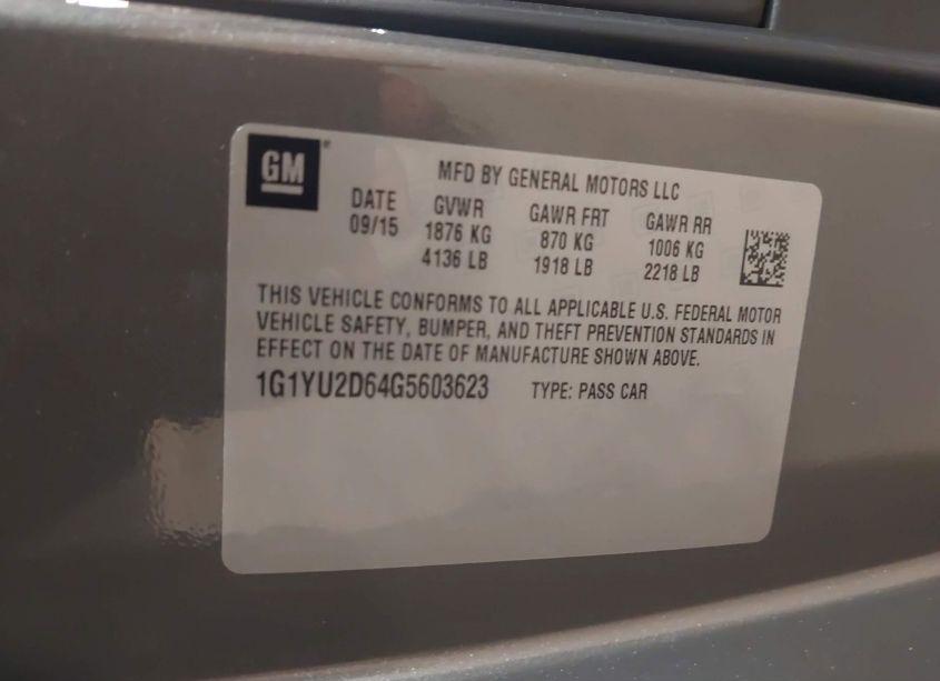 Photo 9 of 2016 Chevrolet Corvette Z06 (VIN 1G1YU2D64G5603623)