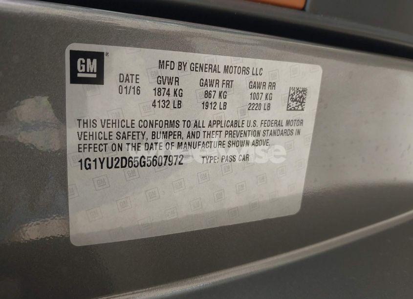 Photo 9 of 2016 Chevrolet Corvette Z06 (VIN 1G1YU2D65G5607972)