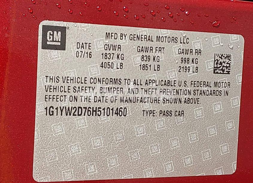 Photo 9 of 2017 Chevrolet Corvette GRAND SPORT (VIN 1G1YW2D76H5101460)