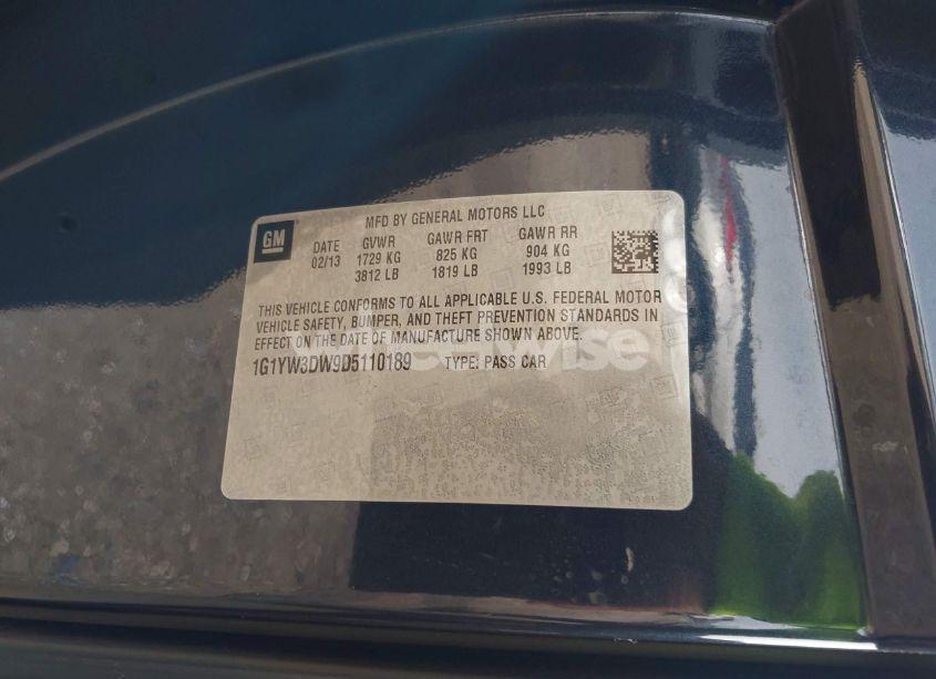 Photo 9 of 2013 Chevrolet Corvette GRAND SPORT (VIN 1G1YW3DW9D5110189)