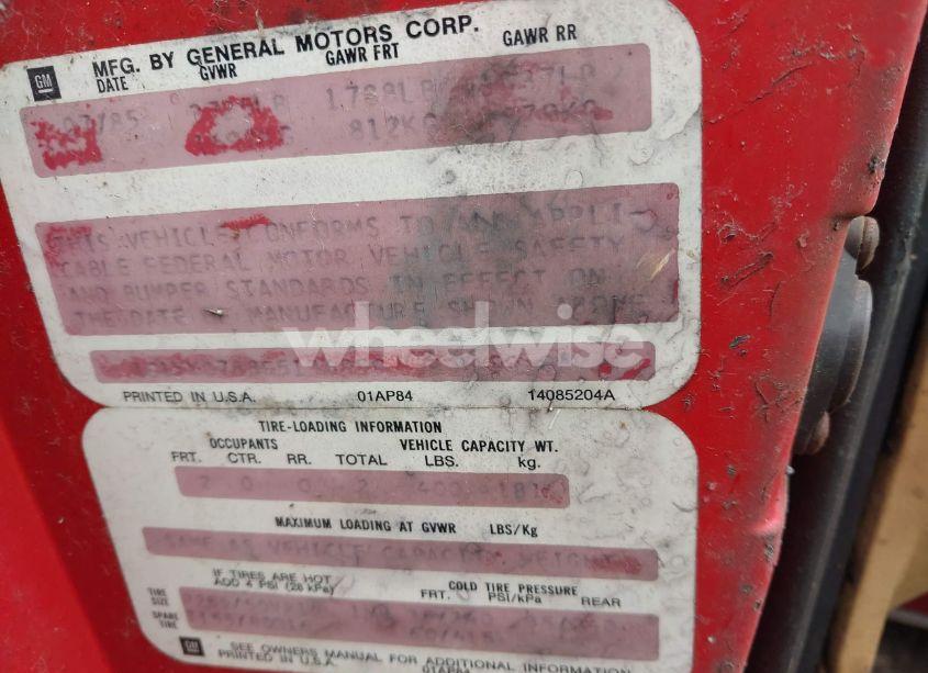 Photo 9 of 1985 Chevrolet Corvette (VIN 1G1YY0788F5136999)